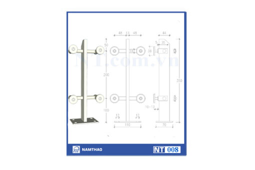 TRỤ LAN CAN KÍNH INOX ĐƠN THẤP NT 008