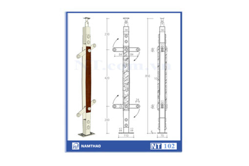 Trụ Inox Bắt Kính NT102