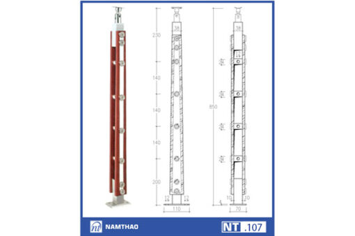 2.2 Trụ lan can Inox Nam Thao NT 107