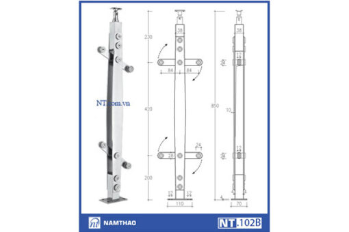 Trụ cầu thang Inox Nam Thao NT102B