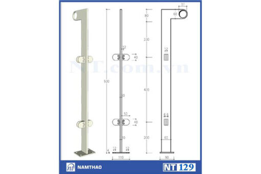 Trụ lan can kính Nam Thao NT 129