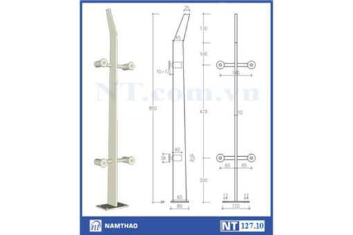 Trụ lan can kính NT127 10mm