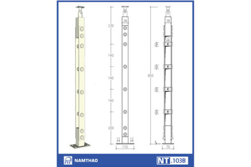 3.3 Trụ Inox lan can kính Nam Thao NT103B