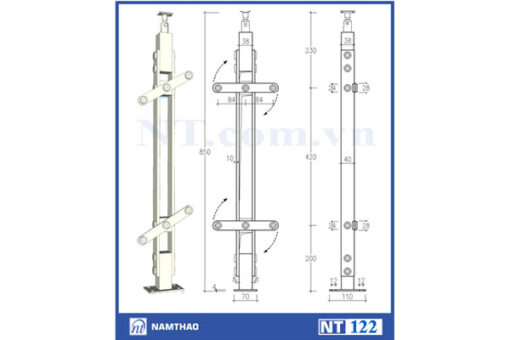 7.7 Trụ lan can kính Nam Thao NT 122