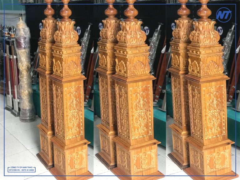 trụ gỗ bắt cầu thang